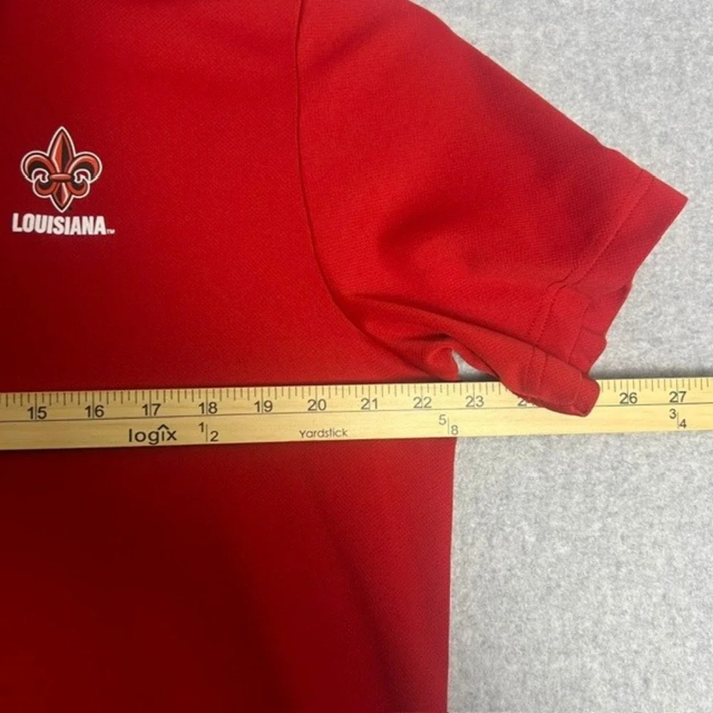 Adidas‎ Louisiana Red Golf Athletic Short Sleeve Polo Shirt Size Large